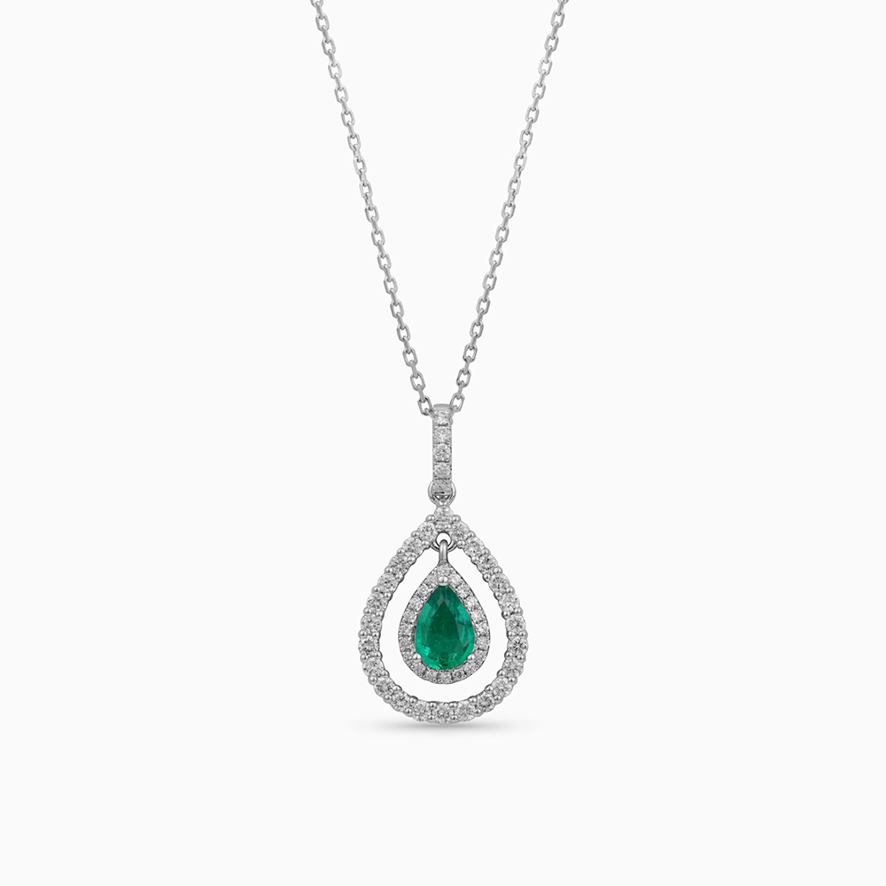 Emerald Diamond  Necklace
