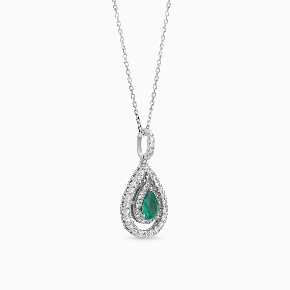 Emerald Diamond  Necklace