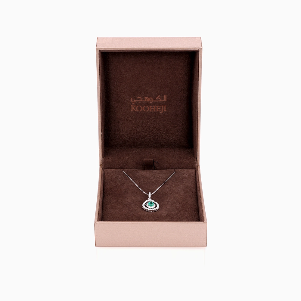 Emerald Diamond  Necklace